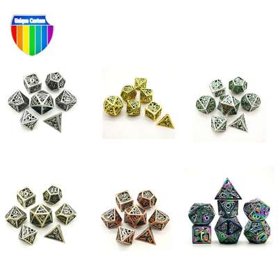 Custom factory direct 6 sides customize game dice cube toys colorful metal hollowing dice